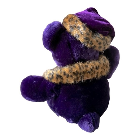 Dan Dee Collectors‎ Choice Bear Hat Cheetah Trim Stuffed Animal Toy Purple 13” - Picture 2 of 5